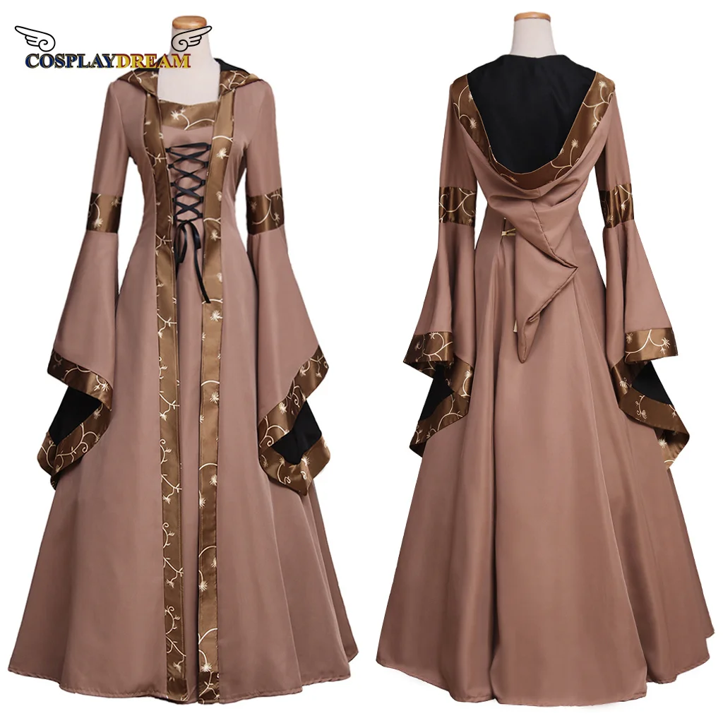 ยุคกลาง Retro ชุดน่ากลัวฮาโลวีน Carnival Party Cosplay เครื่องแต่งกาย Victorian Tudor สเปนชุด Noble Regency ชุด