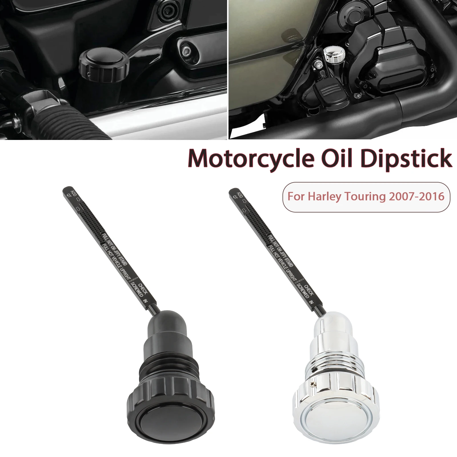 

For Harley Touring Electra Glides Road Glides Road Kings FLH FLHR FLH FLHX FLTRX Aluminum Motorcycle Oil Dipstick Accessories