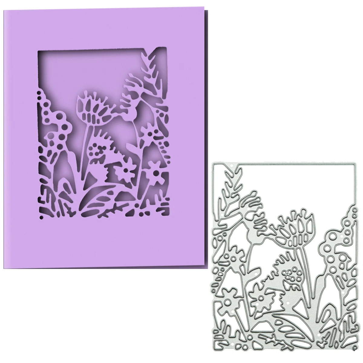 Frame Metal Cutting Dies Flower Bush Pattern Cut Die Mold Card Cover Decorating Scrapbooking Knife Mould Blade Punch Stencils