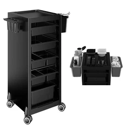 Barbershop Salon Trolley Cart Multi-layer Large Capacity Hairdressing Trolley Curling Iron Storage Shelf Splint  Blower Stand