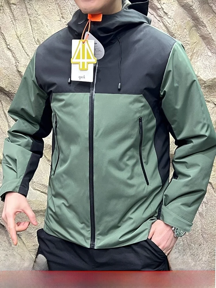 

Men's Outdoor Casual Cotton Jaet 80 Du down Ba Splicing Windproof Warm Hooded Thiened Polyester Fiber Zipper Closure