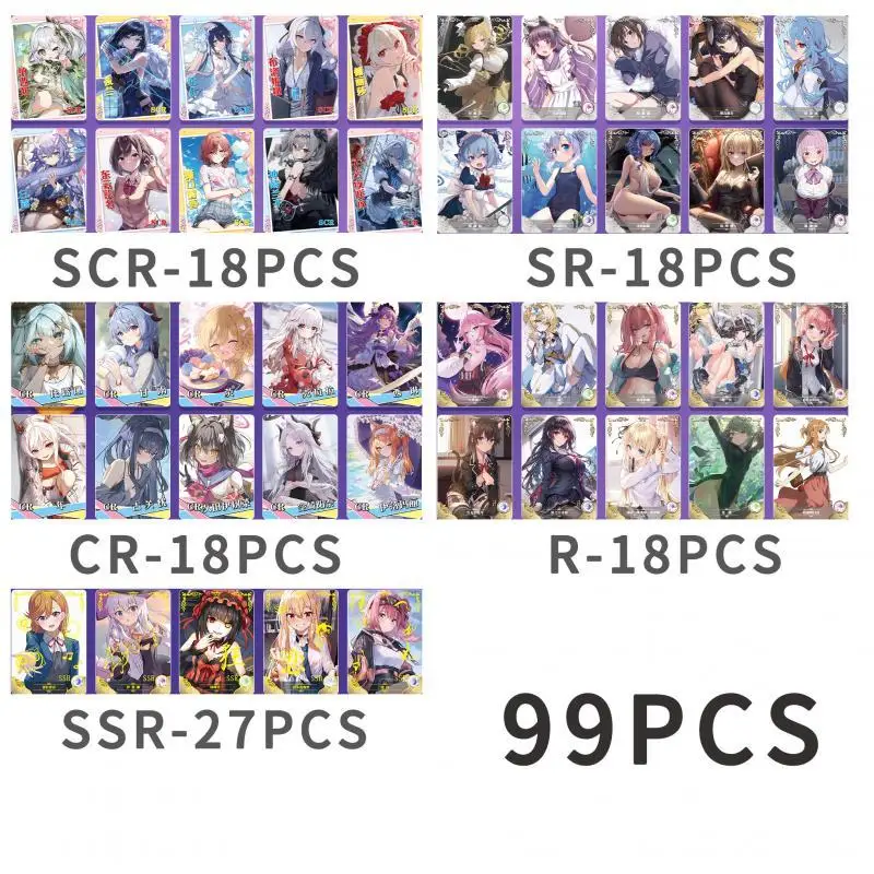 Goddess Story 5M08 Pr-12Pcs Small Full Set Ssr-Scr-Cr-Sr-R 99Pcs Anime Characters Collection Card Children's Toys Birthday Gift