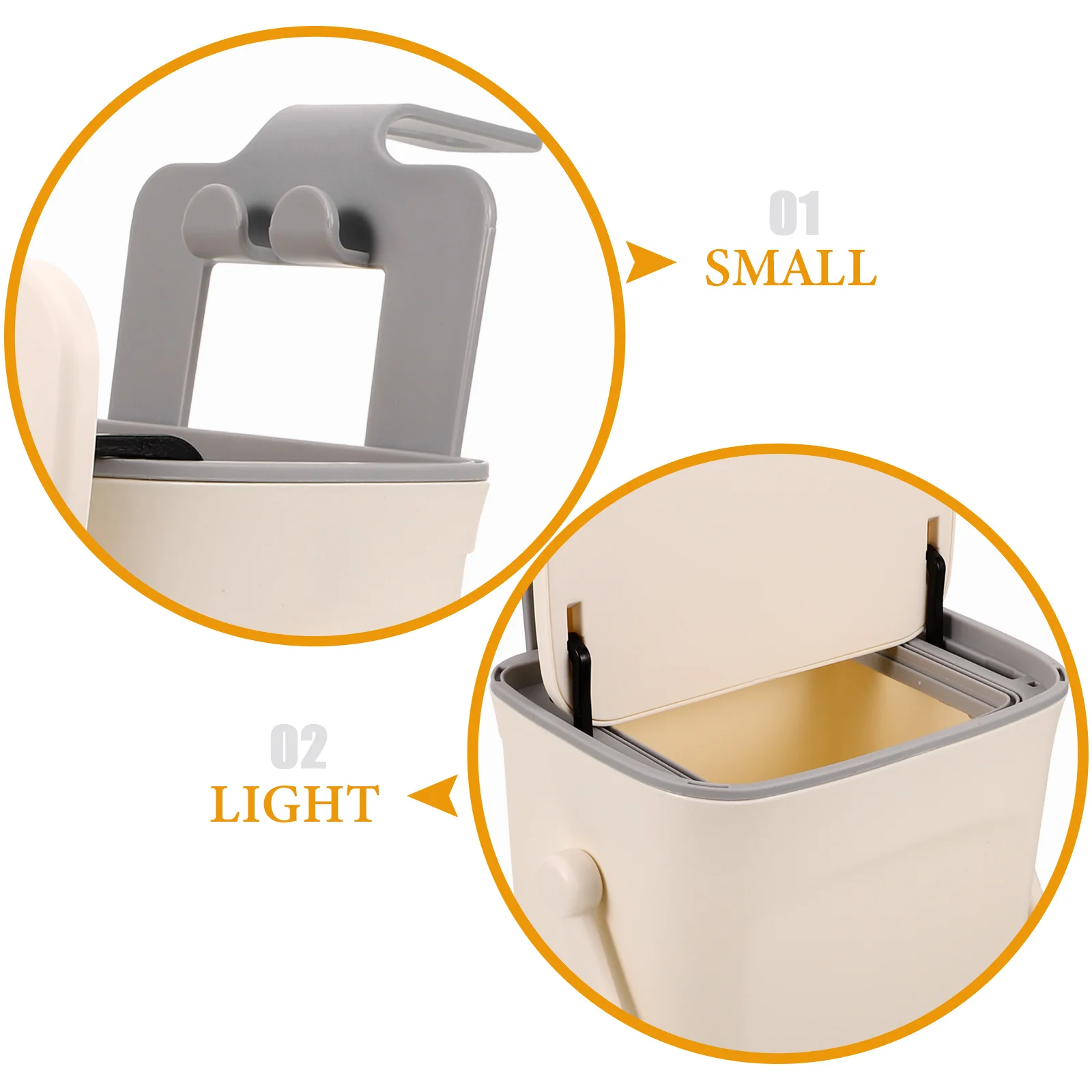 

Car Trash Can Bin Container Wastebasket Garbage Storage Hanging Design Effortless Lid Compatible SUV Truck Mini