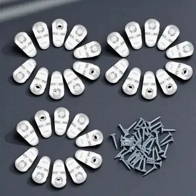 

30Pcs Glass Clips for Cabinets Secure Sturdy Transparent Easy Install Furniture Hardware Mirror Clips for Fixing Glass