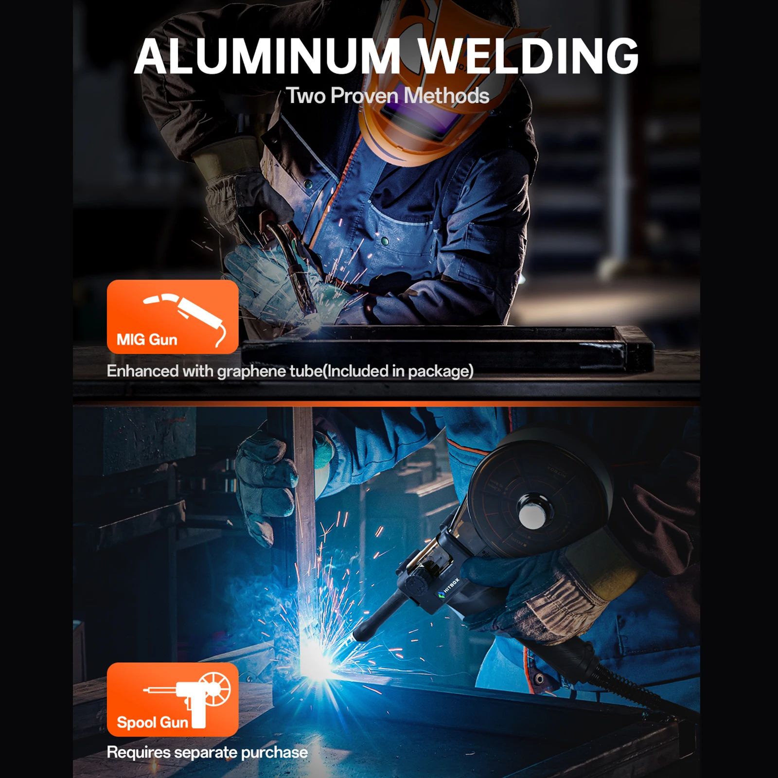 هيتبوكس MIG لحام التآزر التحكم الفولاذ المقاوم للصدأ الحديد الصلب لحام Multiful 220 فولت آلة لحام الألومنيوم MIG ARC TIG MIG200III #6