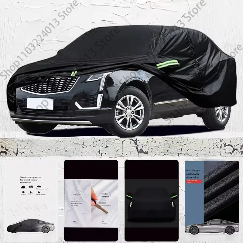 

For Cadillac XT5 Exterior Car Cover Outdoor Protection Full Car Covers Waterproof Sunshade Anti UV Snow Cover Car cover Black