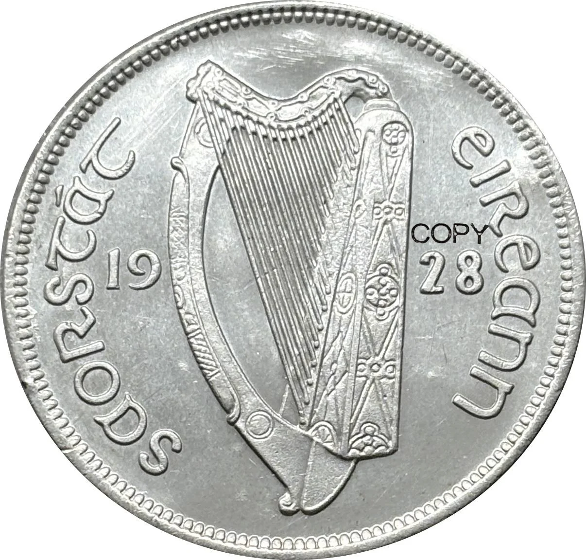 Ireland 1928 Half  ½ Crown 2 Shillings 6 Pence Silver Plated Copy Commemorative Coin United States Ww2 Moneda Collectible Coins