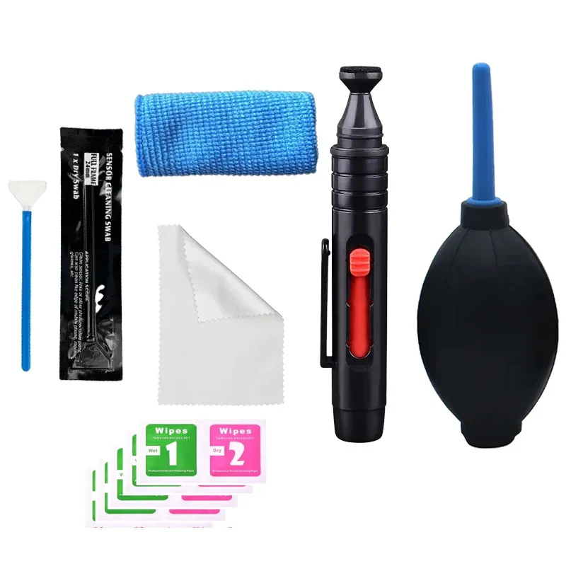 Camera Cleaning Kit For Sony For Canon For Nikon Air Blowing Sensor Brush Pen Lens Cloth, Multi Function Dust Cleaner For Camera