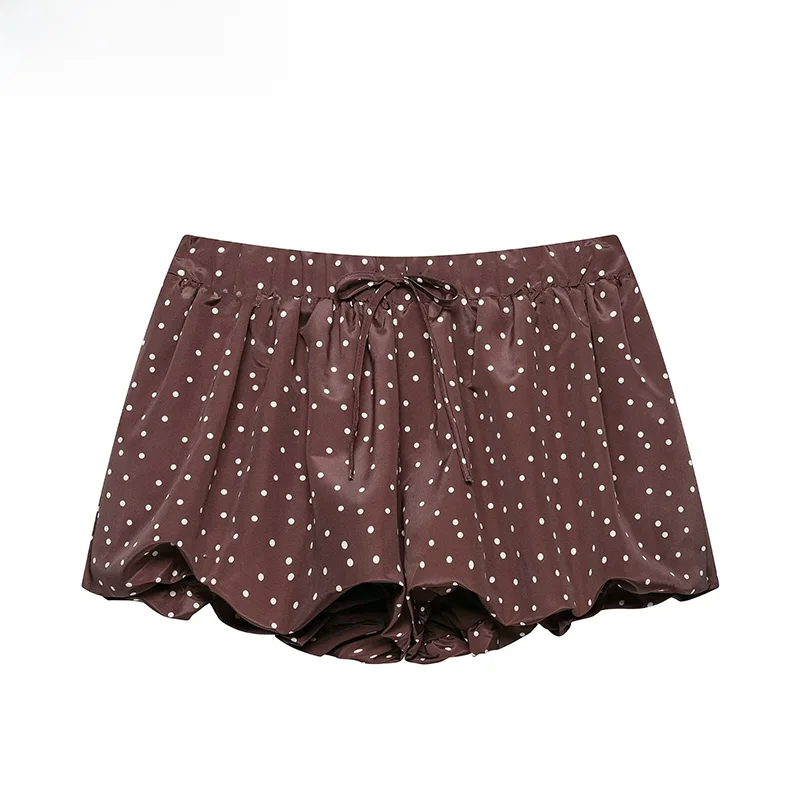 

Summer 2026 Women's Fashionable Polka Dot Balloon Style Skirt Pants Versatile Minimalist Style Polyester Fiber Ladies Shorts