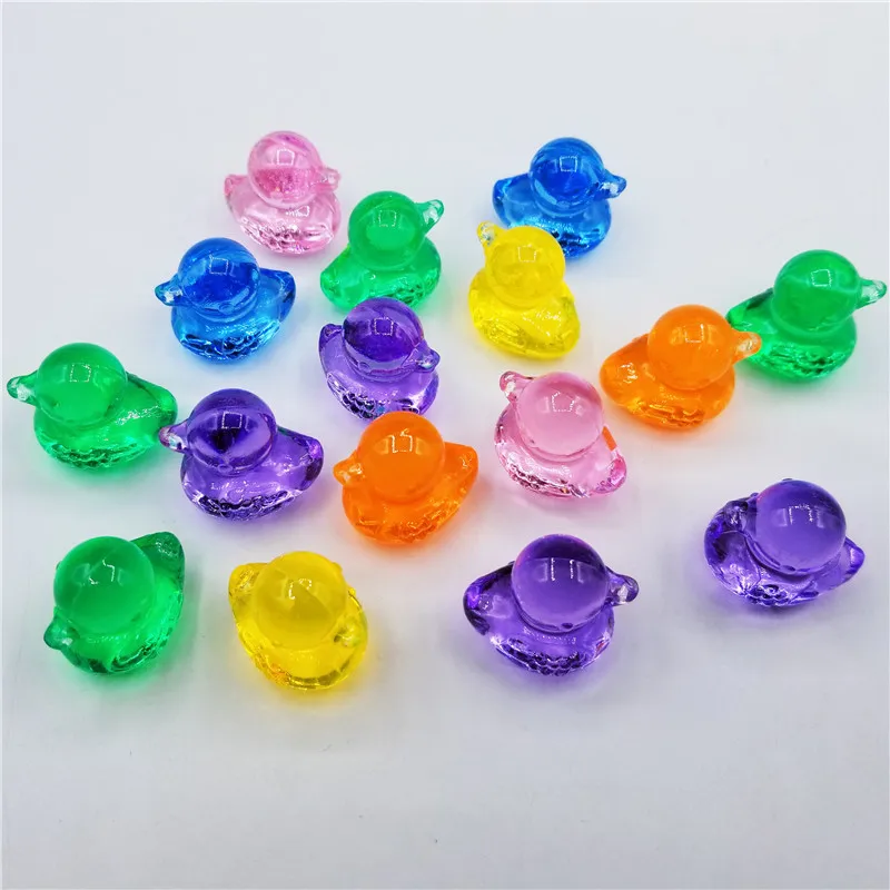 Camal 5PCS 30mm Duck Shaped Colorful Acrylic Beads Toy Ornament Part Children Amusement Park Toy Home Wedding Party Decoration