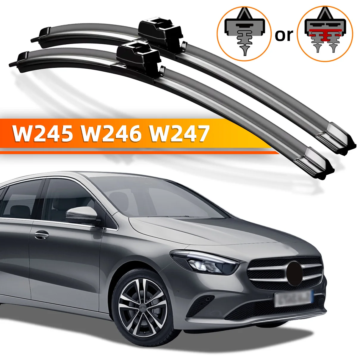 

2 шт. щетки стеклоочистителя подходят для Mercedes Benz B-Class W245 W246 W247 2005-2023, аксессуары для окон лобового стекла 2011 2019