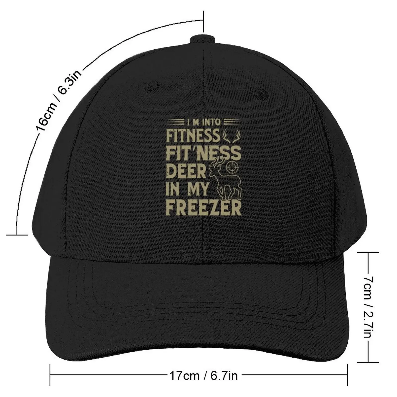 I'm Into Fitness Fit'ness Deer In My Freezer, Humor Deer Hunting Quote, Hunter Baseball Cap Anime party Hat Mens Caps Women's