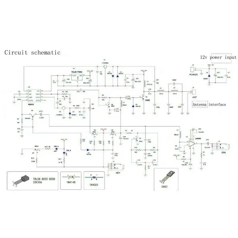 12V Forty-9er 7.023-7.026MHz CW Short Wave Ham Radio Telegraph Transceiver DIY Kits