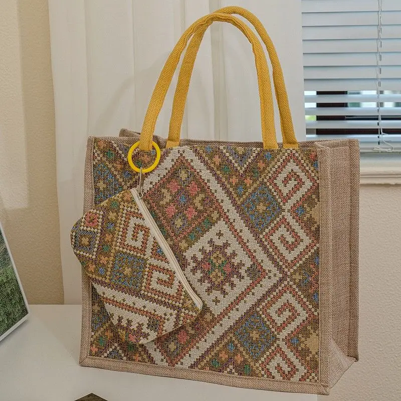 

Ethnic Style Canvas Large Capacity Shoulder Tote Hand Tote Bag