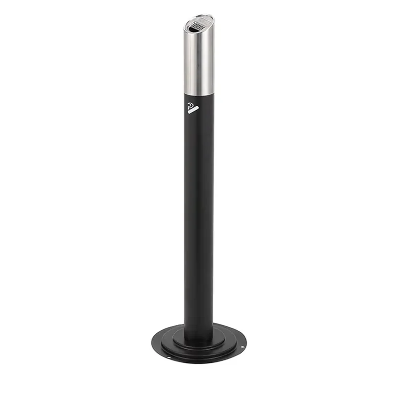 Modern Stainless Steel Outdoor Ashtray Weatherproof Floor Standing Cigarette Butt Bin Durable Large Capacity Smoking Area