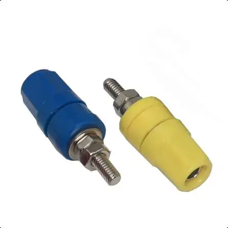 【5-1PCS】M4X36 Pure Copper Terminal 4MM Banana Jack Socket 20A Binding Post Banana Plug Connector Black Red Blue Green Yellow