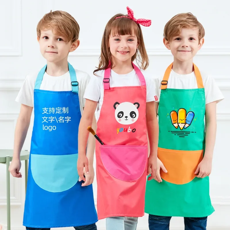 

Children's apron waterproof cartoon design kindergarten baking medium children cocina accesorios de cocina novedosos