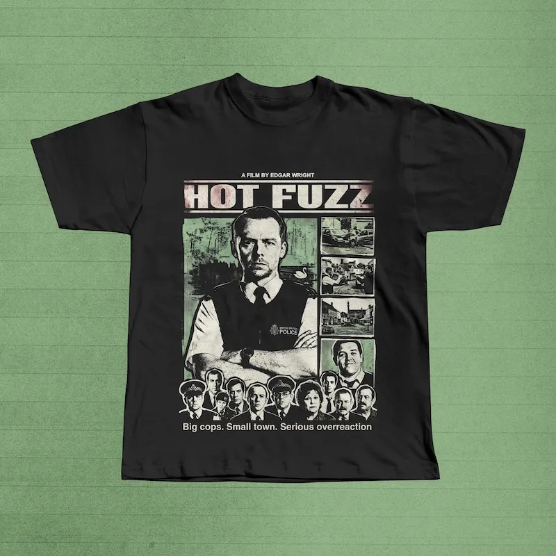 Hot Fuzz Movie Poster T-Shirt | Edgar Wright Film Graphic Tee