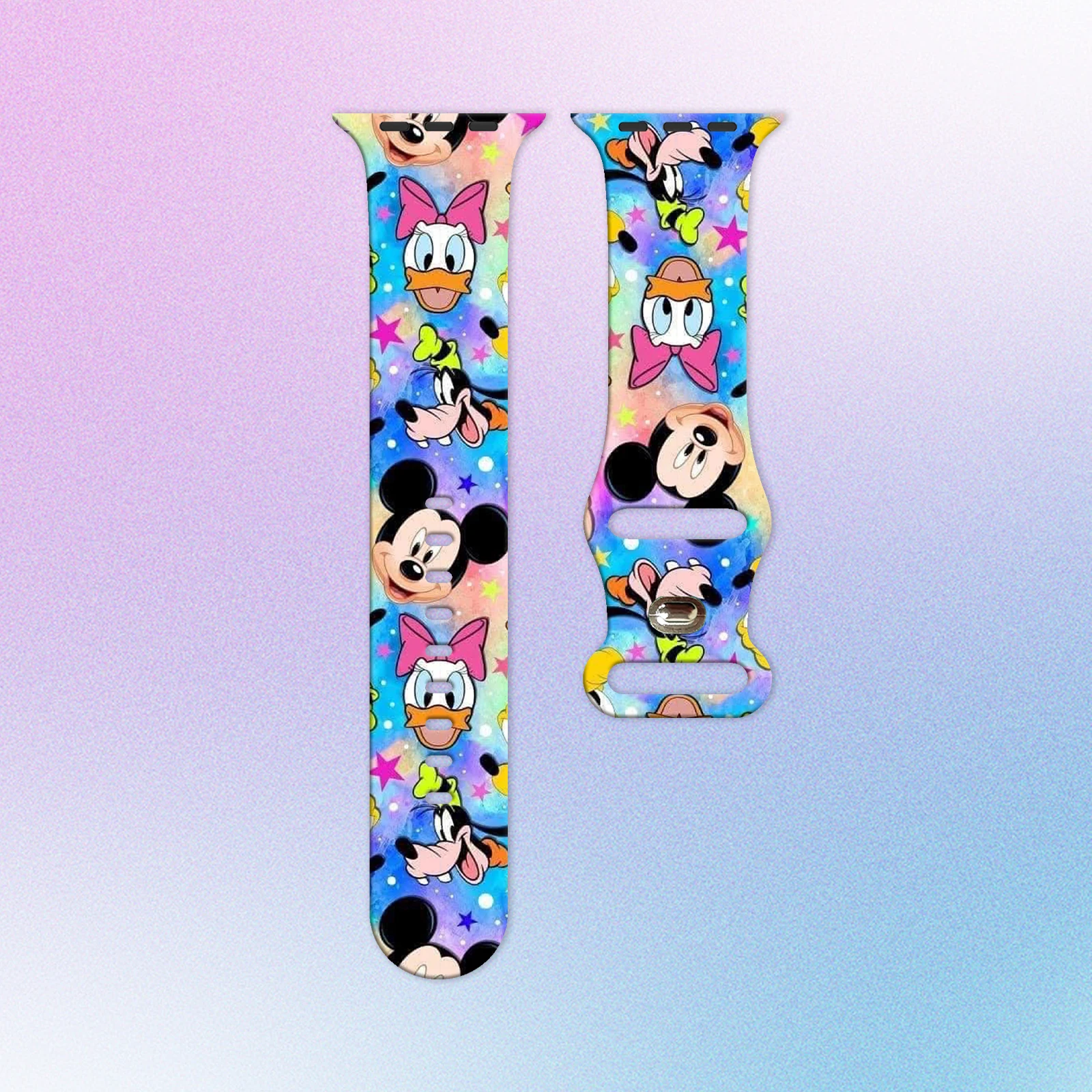 

MINISO Mickey printing strap for Apple Watch 11 10 9 8 Silicone Band Replaceable Bracelet for iWatch 45mm 44mm 42mm 41mm 38mm