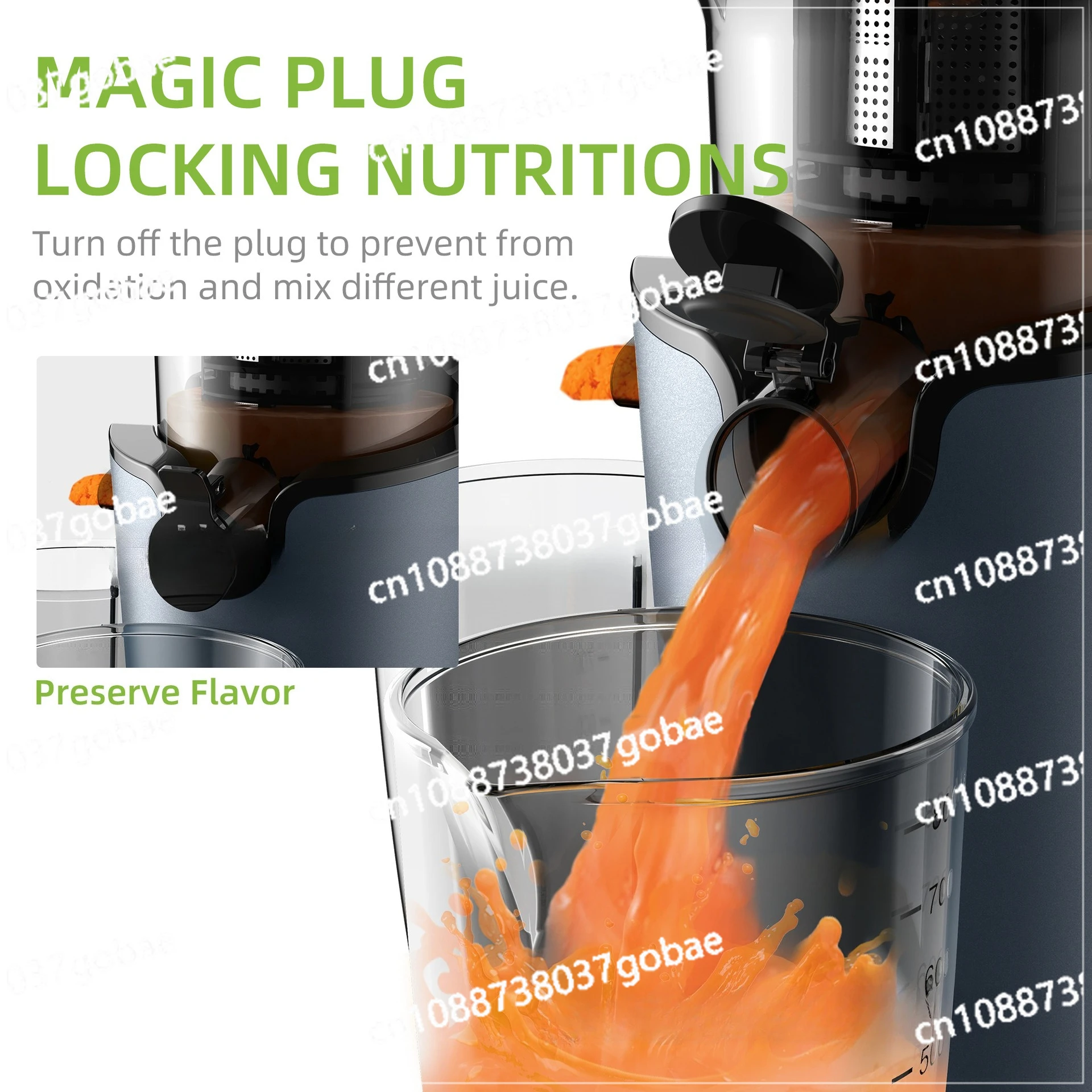 Large caliber original juice machine Slow juicer Smoothie machine Household electric slow press juicer