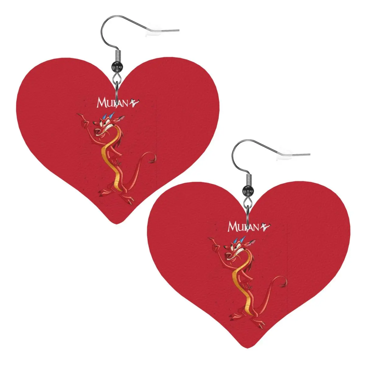 

Custom Mulan Princess Leather Teardrop Earrings for Women Leather Earrings Fashion Lightweight for Parties Holidays