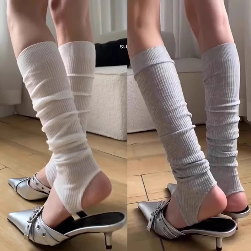 

3 шт. новые простые белые носки в балетном стиле, носки до середины икры, вязаные гетры, чулки в стиле Лолиты JK, однотонные длинные носки