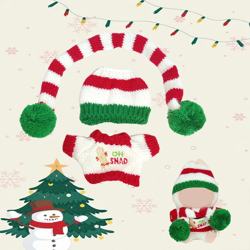 

Для Labubu V1 V2 кукла-идол, наряд, аксессуары, рождественская накидка, шляпа, комплект, Ropa Labubu, одежда для куклы, детская игрушка, подарок для девочки