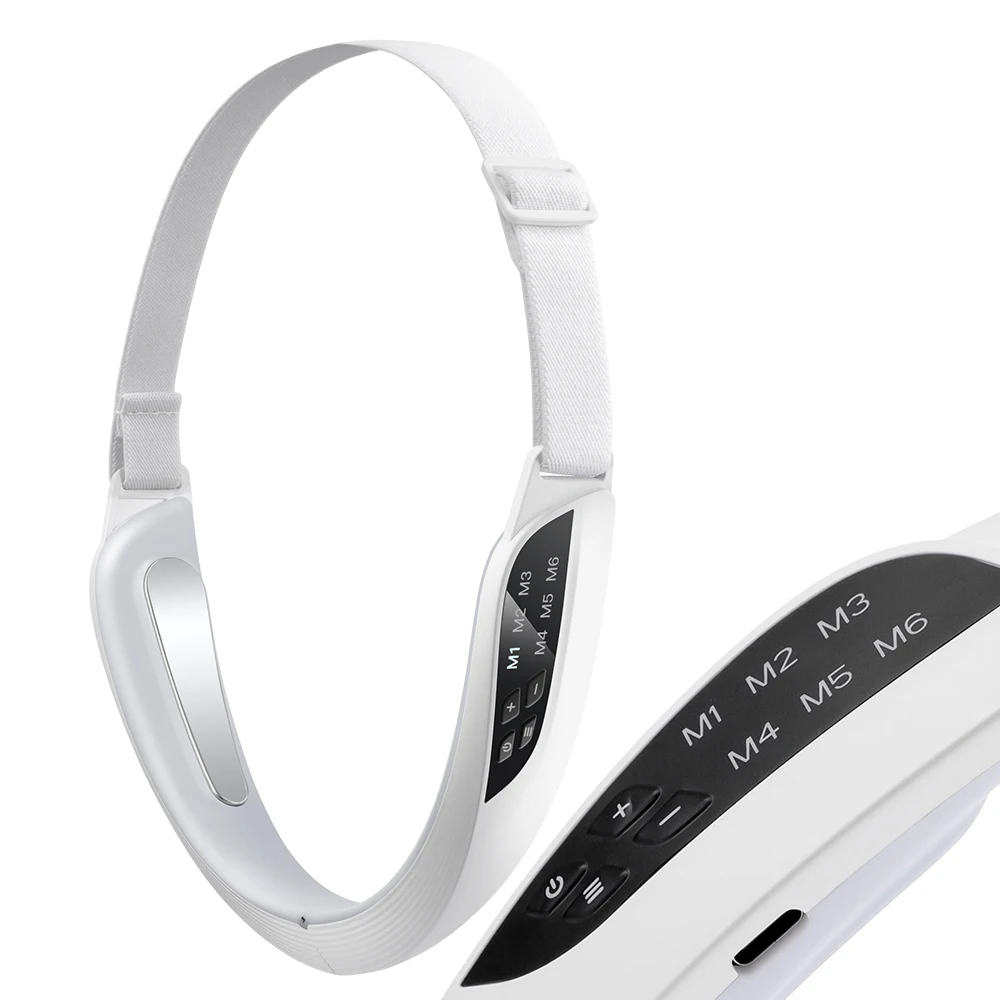 Dispositivo per il lifting del viso Anti invecchiamento V Massaggiatore per il viso Doppio mento Sollevare il viso Strumento di bellezza dimagrante 6 modalità e 8 marce Micro-corrente