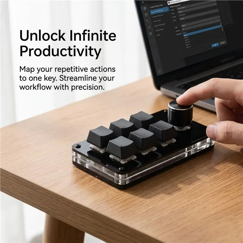 Ingenious-Programming Macro Custom Knob Keyboard 6 Key Copy Paste Mini Button Photoshop Gaming Keypad