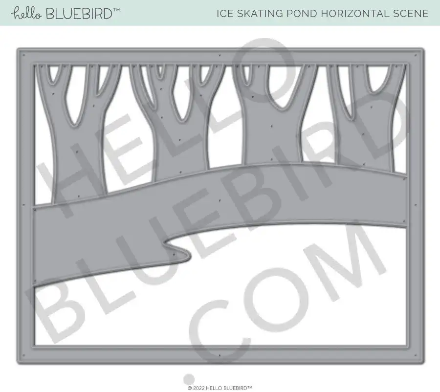 Ice Skating Pond Horizontal Scene Metal Cutting Dies Stencils for DIY Scrapbook Photo Album Decorative Embossing Craft Knife