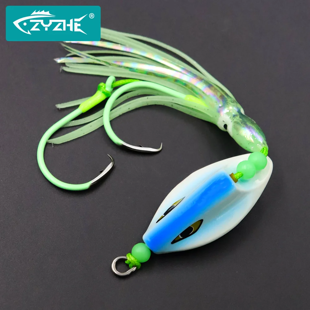 

ZYZ 1pc Sea Fishing JIG String Hooks 100g 150g 200g Deep Sea Boat Fishing Lure For Tuna Marlin Swordfish Saltwater Bait Rigs