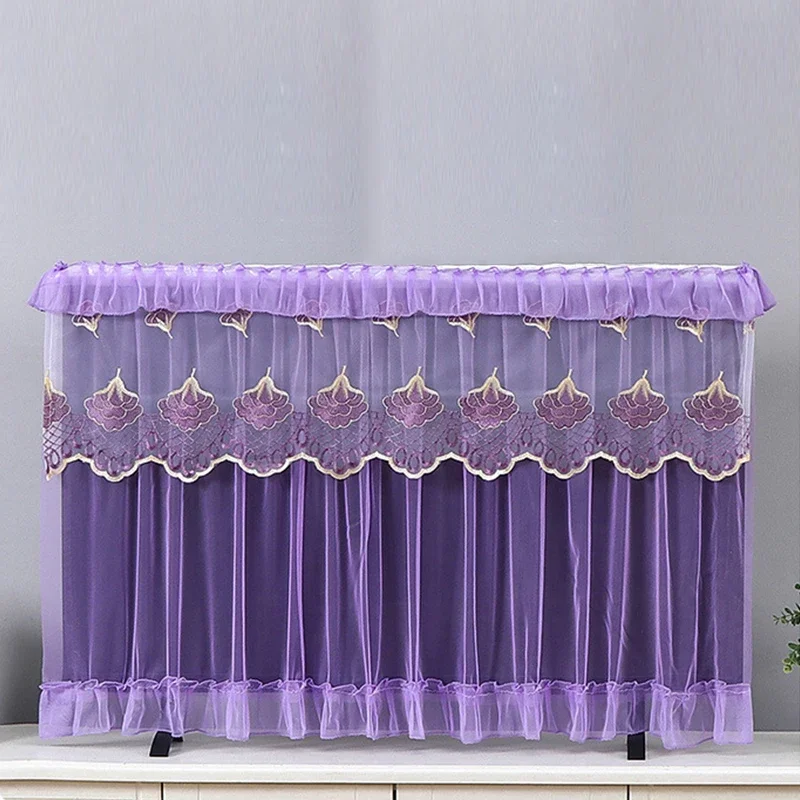 TV Screen Monitor Protector Cover 55/60/65/70/75inch Television LCD Protector Lace Embroidery Dust Cover Home Decorations