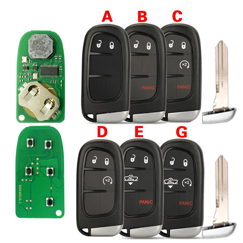 CN087059 FCC GQ4-54T 46 Chip 433Mhz Remote Pickup Car Key For Dodge Ram 1500 2500 3500 2014-2018 Keyless 2/3/4/5 Button No Logo