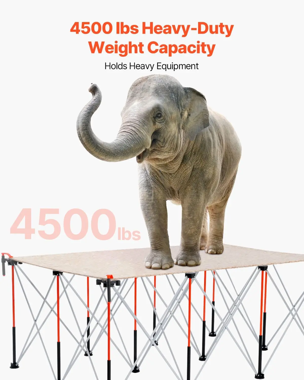 Portable Folding Workstand, 6.12 x 4.14 ft Collapsible Workbench, 4500 lbs Weight Capacity, No Assembly Foldable Work Stand with