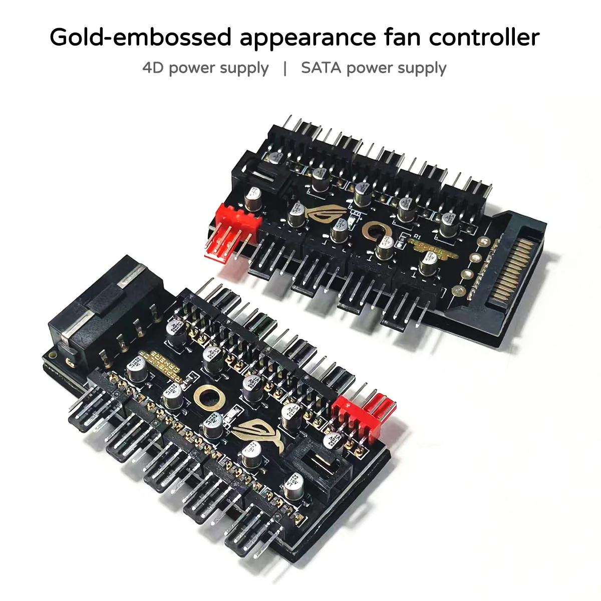 

10 Port 12V 4Pin PWM Fan Controller Hub, SATA/4D Powered PC Fan Splitter for Computer Case Cooling
