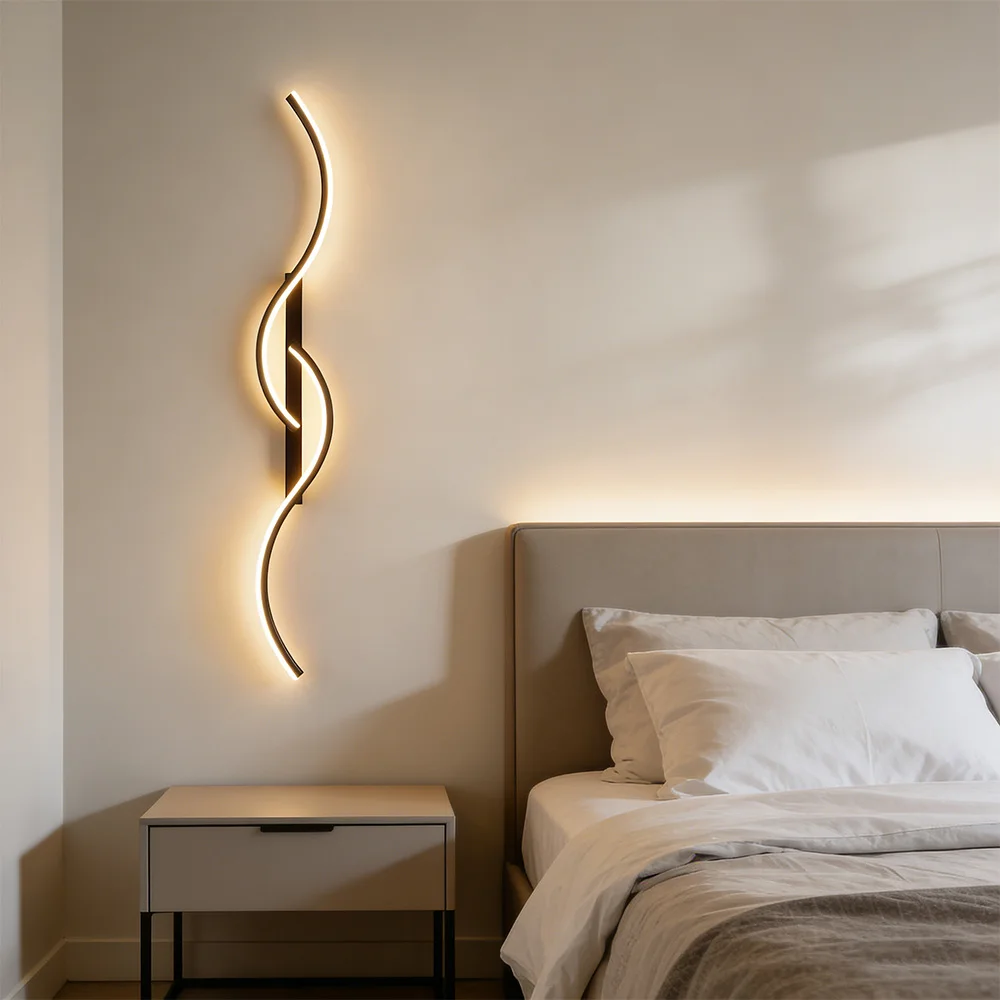 Modern LED Wall Lamp Minimalist Design Gold Black 60/80/100CM For Bedroom Living Room Entryway Corridor Decorative Lighting