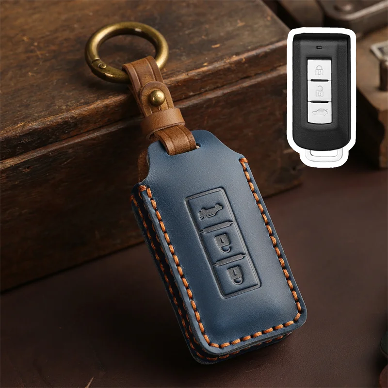 Key Case Fob Shell Cover For Mitsubishi L200 ASX Outlander Eclipse Cross Pajero Sport Lancer Accessories Car-Styling Keychain