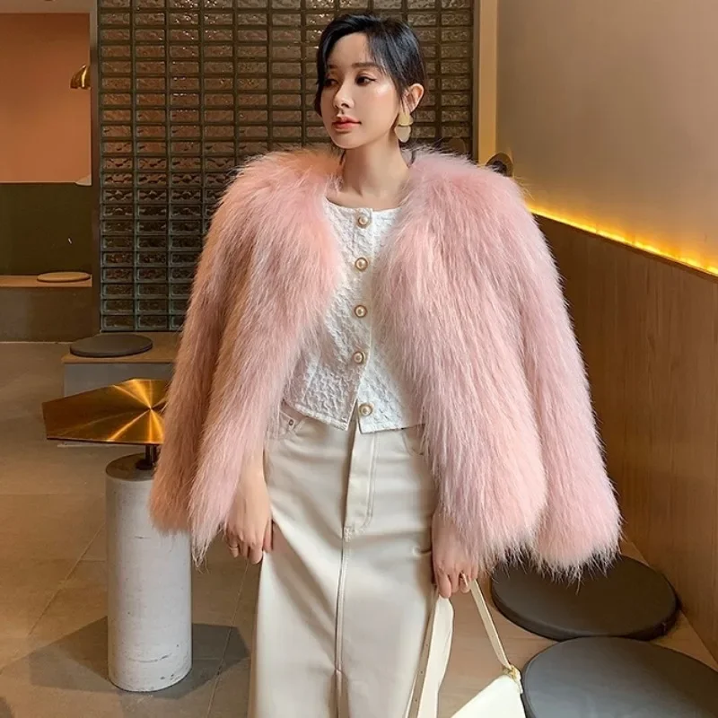 

Fur Coat Women 2024 Autumn Winter New Short Slim Fur Jacket Female Clothing