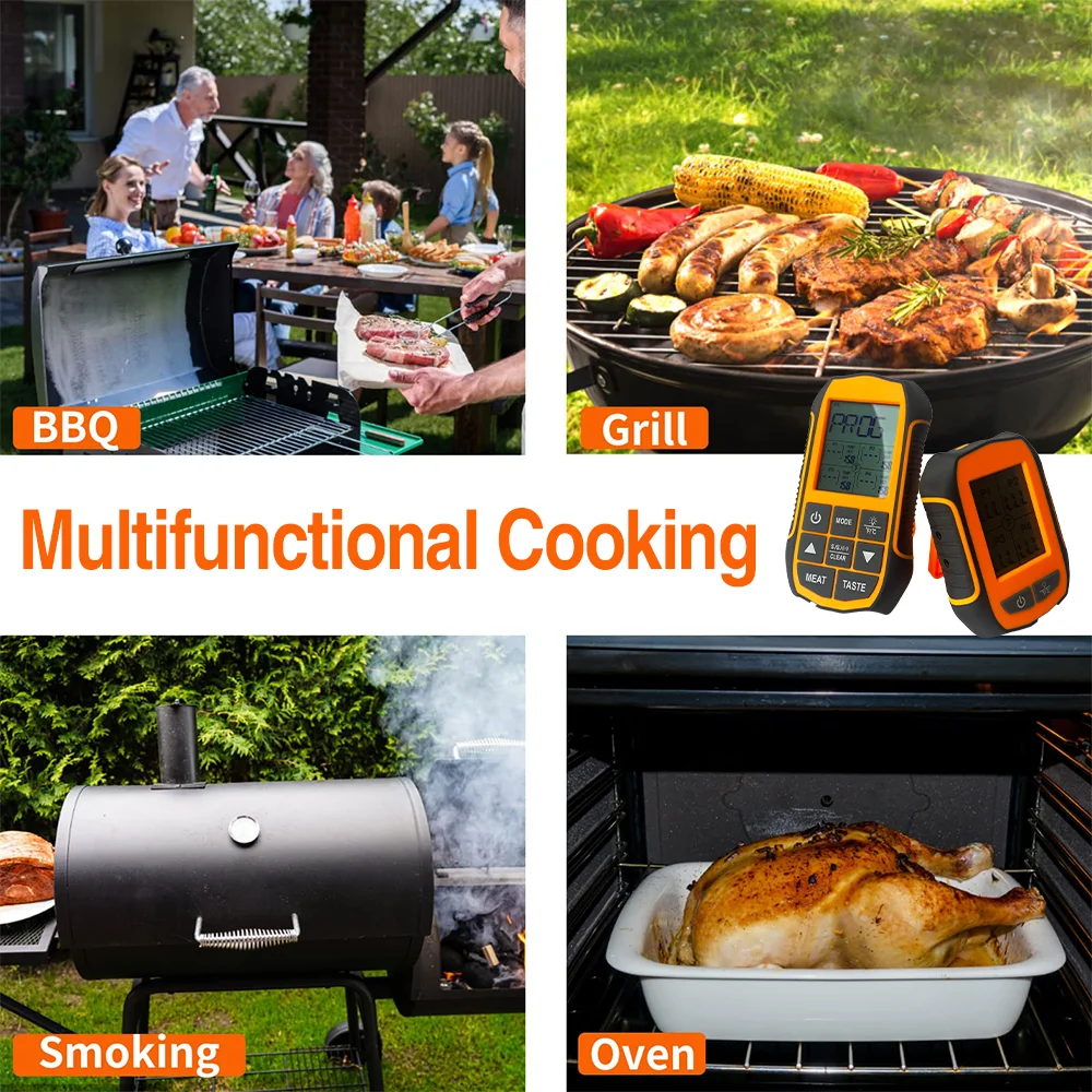 Digital Bluetooth Smart Bbq Thermometer Lcd Screen Kitchen Cooking Food Meat Thermometer Water Milk Oil temperature meter