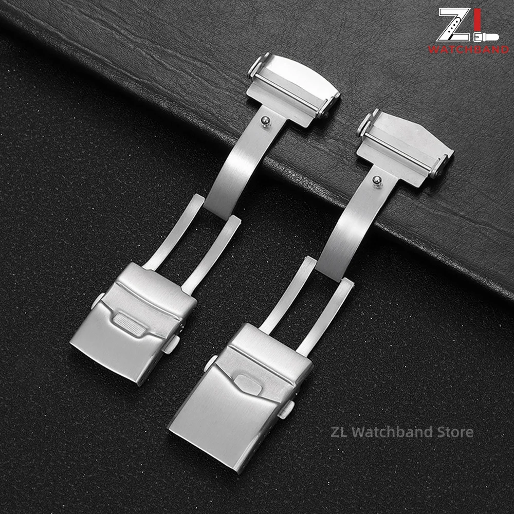 Stainless Steel Watch Buckle 18mm 20mm 22mm 24mm Silver Folding Metal Clasp for Leather Metal Silicone Strap Watch Accessories - view 4