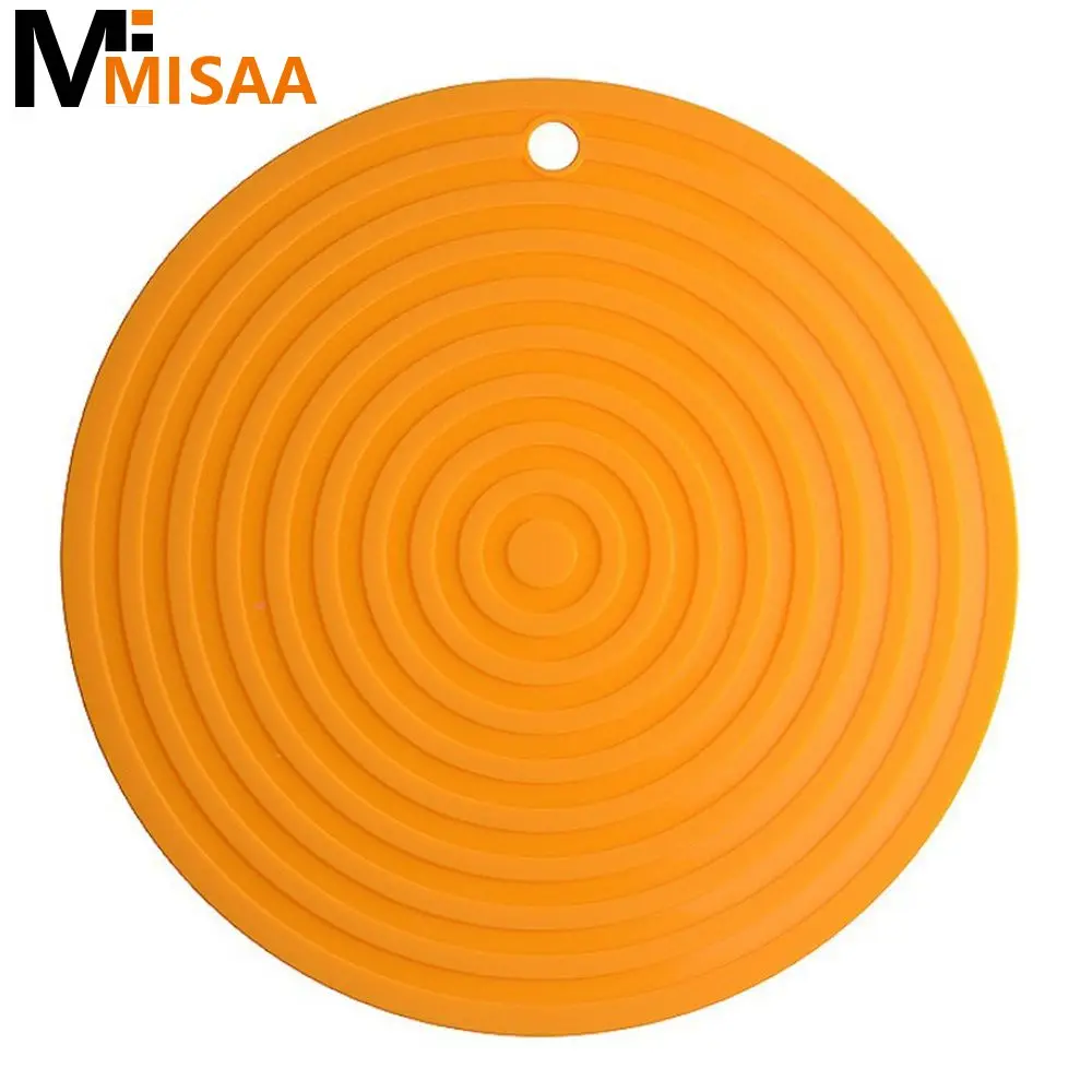 Meal Mat Oil-proof Waterproof 18 X18x0.35cm Modern Kitchen Accessories Plate Mat Non-slip Household Solid Color Coaster Silicone