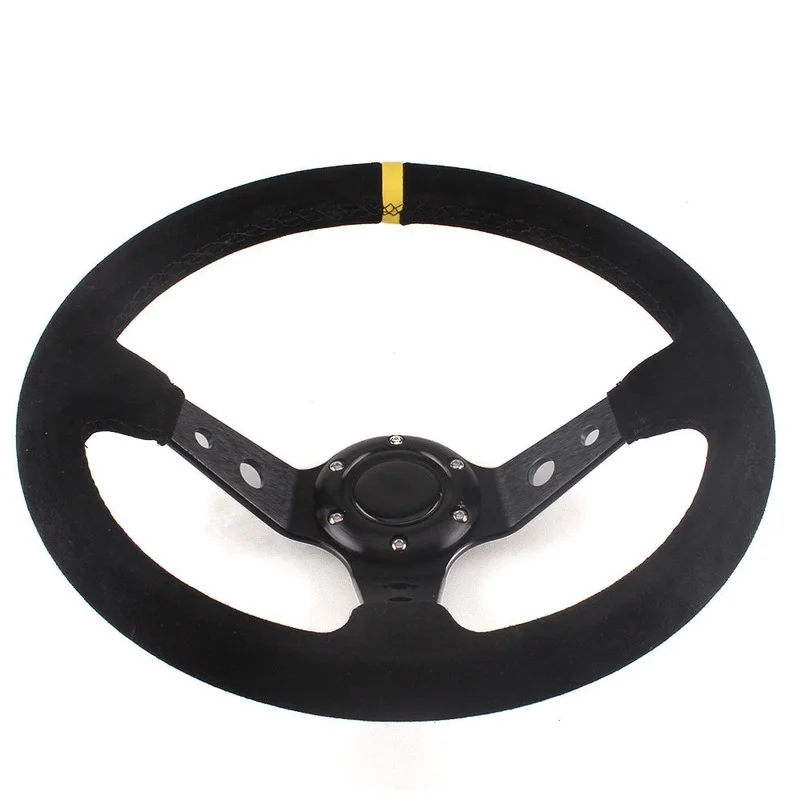 Car Racing Steering Wheel Drift Auto Sports Steering Wheel 14 inch 350mm PU Aluminum Universal Deep Corn Dish Modified Parts