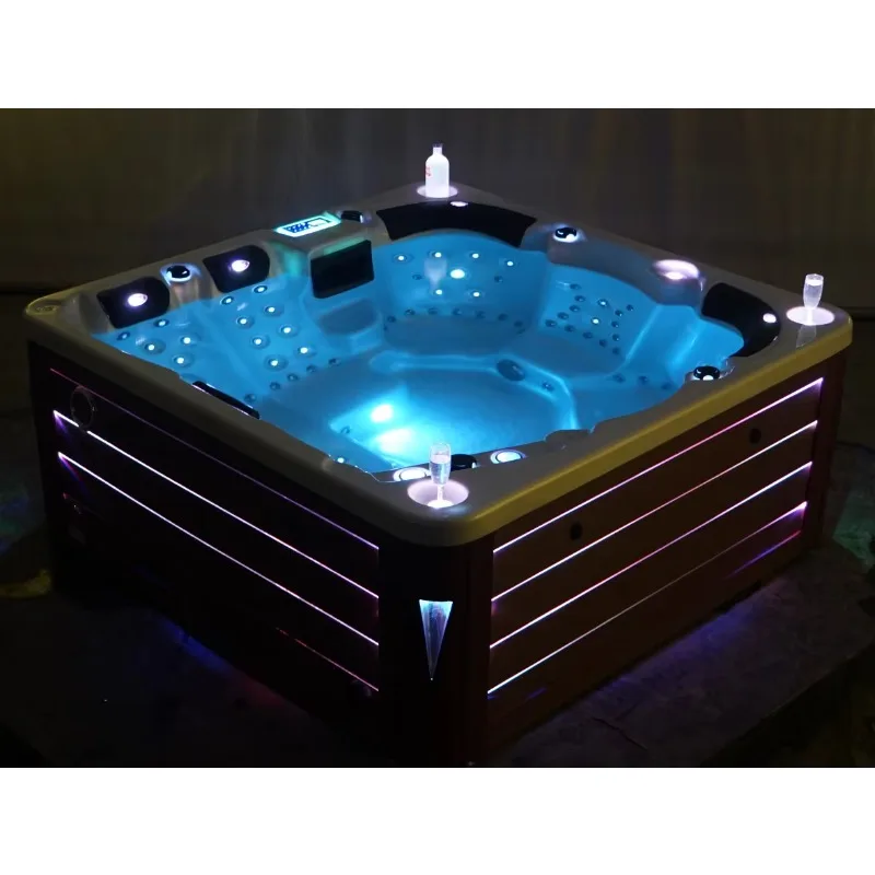 6 Person Outdoor Hot Tub Air Jetted Massage Bathtub Deep Soaking Spa Tub for Garden view 3
