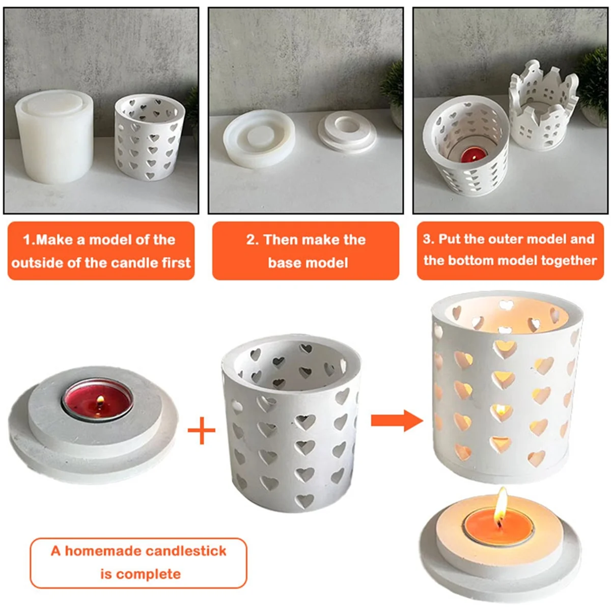 A71P الجبس هلام السيليكا قالب البيت الدائري قالب الشمعدان الحب الدائري الديكور قالب C