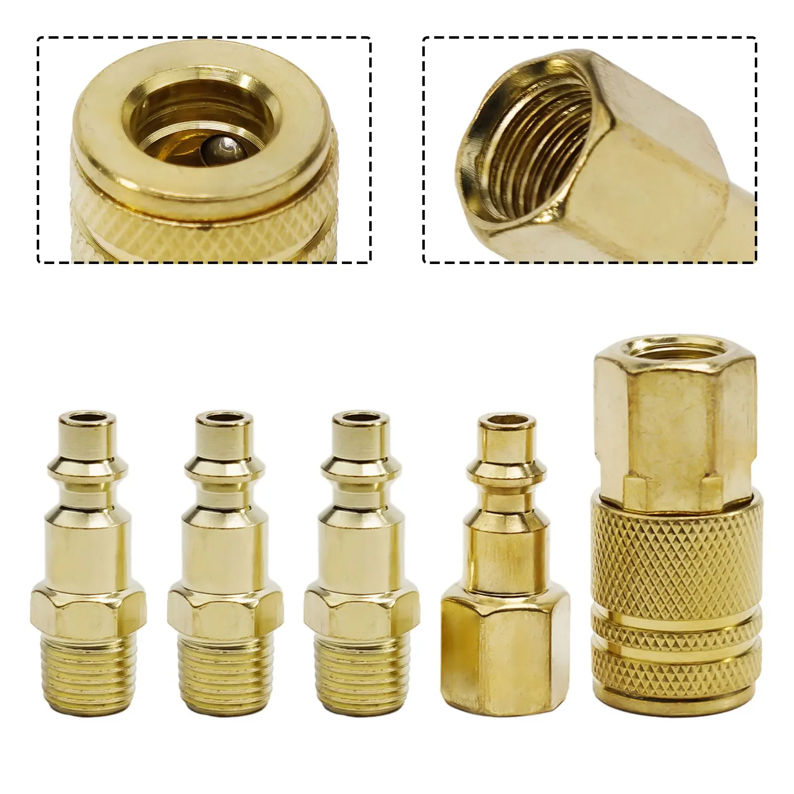 

Connector Quick Coupler Set High Quality Brass 1/4" NPT Air Compressors Air Tools Workshop Equipment Brand New