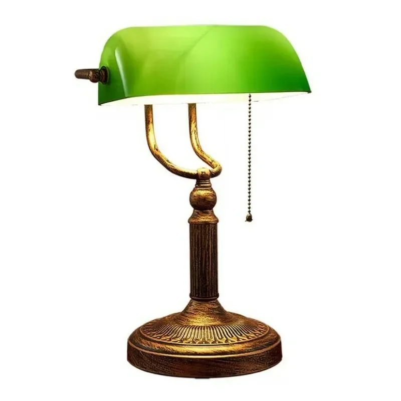Retro Desk Lamp Hand Pulled Tri Color Dimming Glass Lampshade Personality Bedroom Bedside Lamp Office Study Desk Lamp