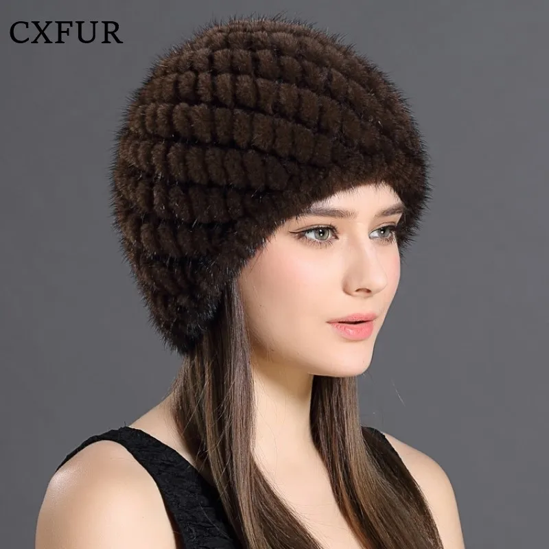 

Classic Cheap Unisex Winter Beanies Real Mink Fur Beanie Hat CX-C-53A