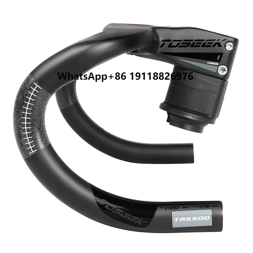 

Spot Stock Toseek Tr5500 Full Internal Wiring Carbon Handlebar Black Integrated Handlebar Road Bicycle Accessories for Road Bike