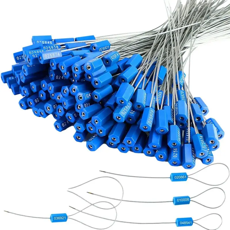 

Innovative 100 Pcs Steel Security Cable Seals 11.8 Inch Numbered Anti Tamper Shipping Seal Disposable Self Locking Numbered Tag