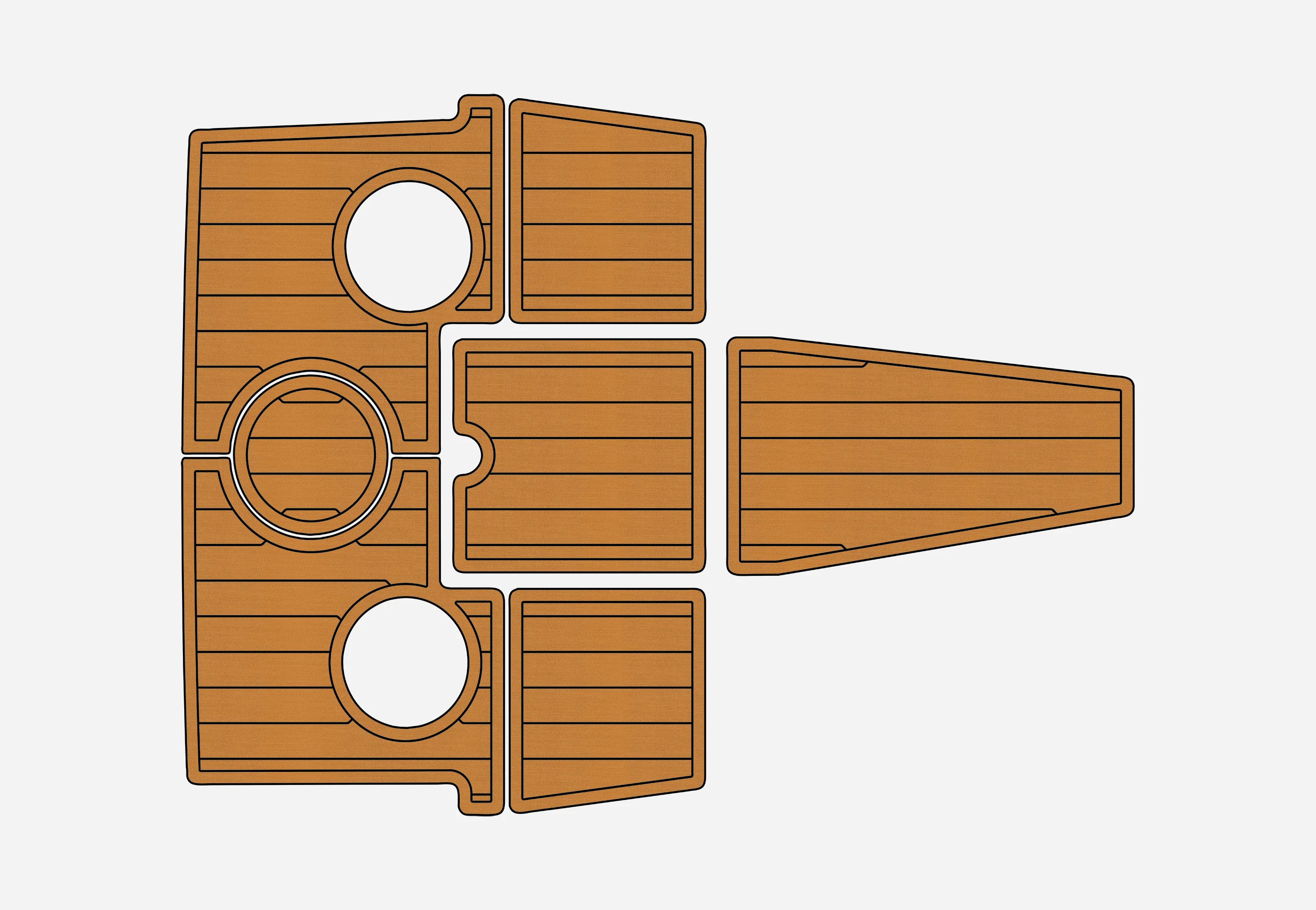 Anti-Skid EVA Faux Teak Self-Adhesive 6mm Boat Decking Pad for 2012 Farello 510 ST Classic Yacht Cockpit Durable Marine Flooring
